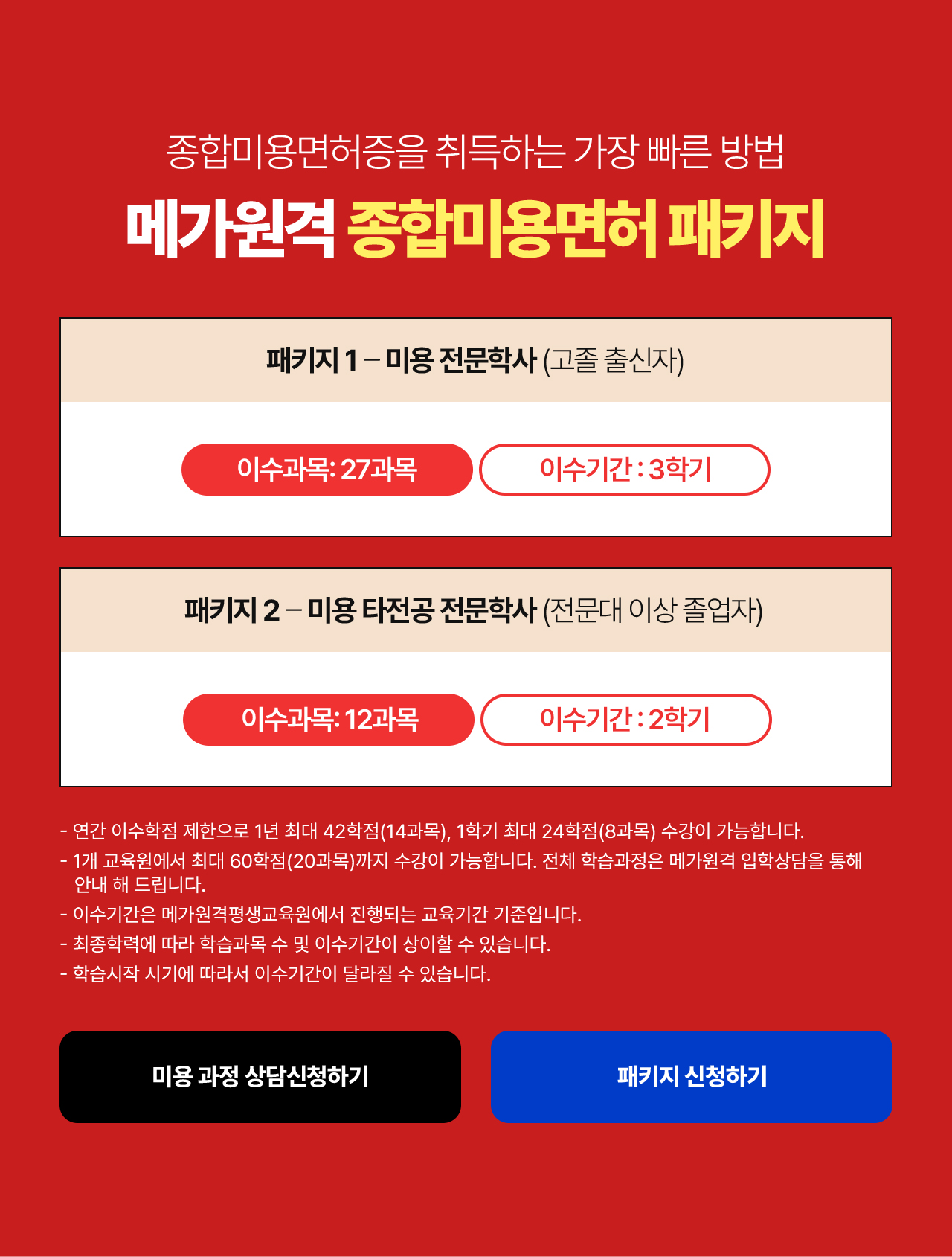 메가원격 종합미용면허 패키지